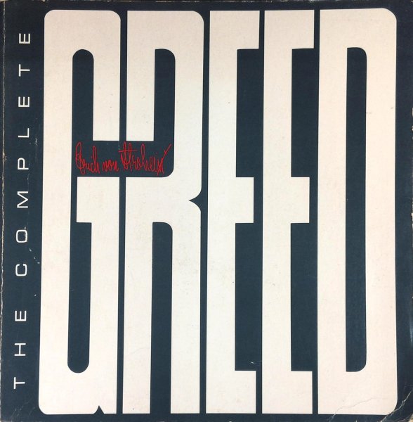 Book cover: The Complete Greed of Erich Von Stroheim - a reconstruction of the film in 348 still photos following he original screenplay plus 52 production stills.