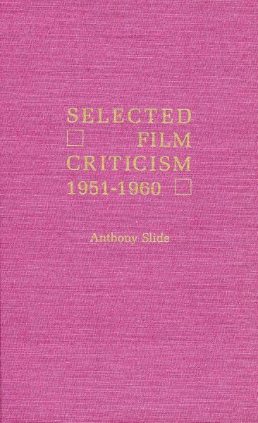 Book cover: Selected Film Criticism