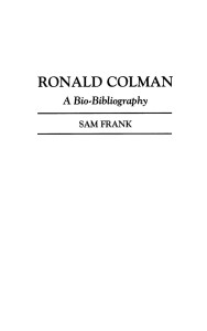 Couverture du livre Ronald Colman - de Sam&nbsp;Frank